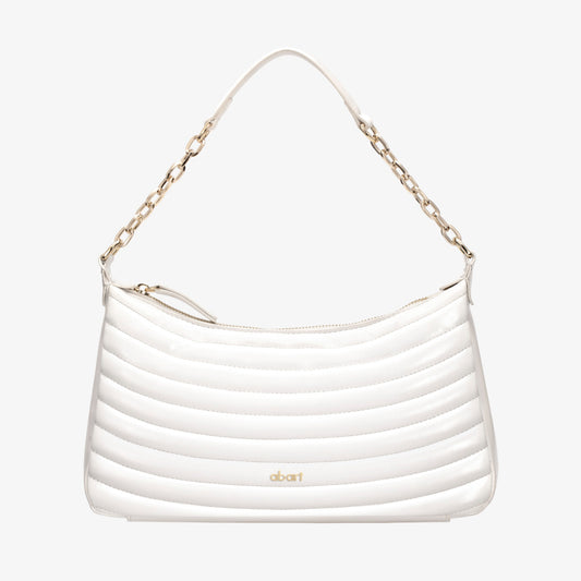 LUNE White Crescent Handbag
