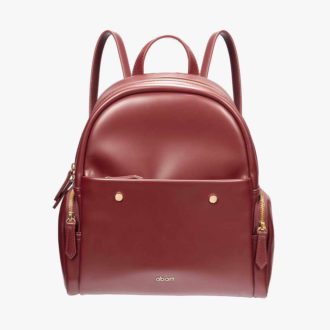 Rich Burgundy Leather Backpack –