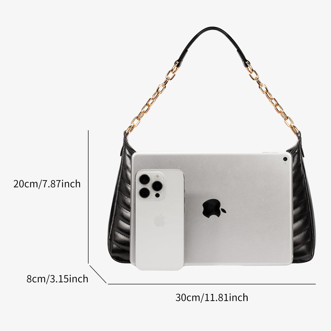 LUNE Black Crescent Handbag