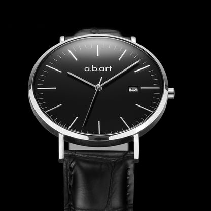 Black Dial Watch with Date Function, Black Colour