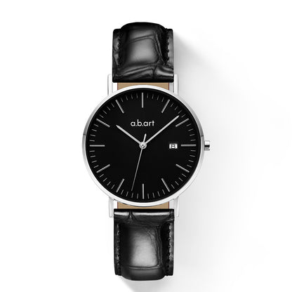 Black Dial Watch with Date Function, Black Colour