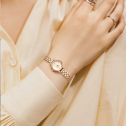 Mini Mother Of Pearl Watch, Gold Colour