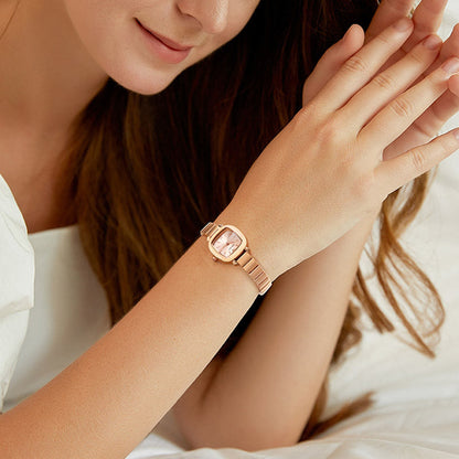 Mini Rose Gold Dial Watch, Gold Colour