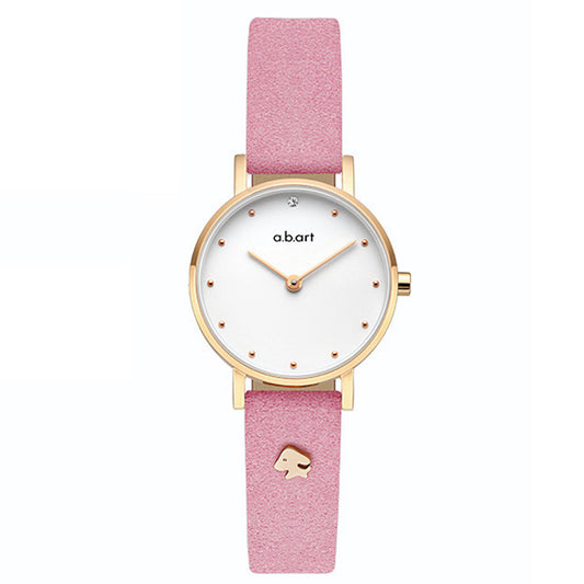 FQ Series Pink Leather Strap Women's Watch