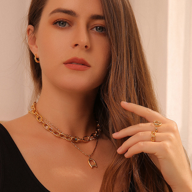 Chains Link Necklace Necklace Length 40 cm/15.8'
