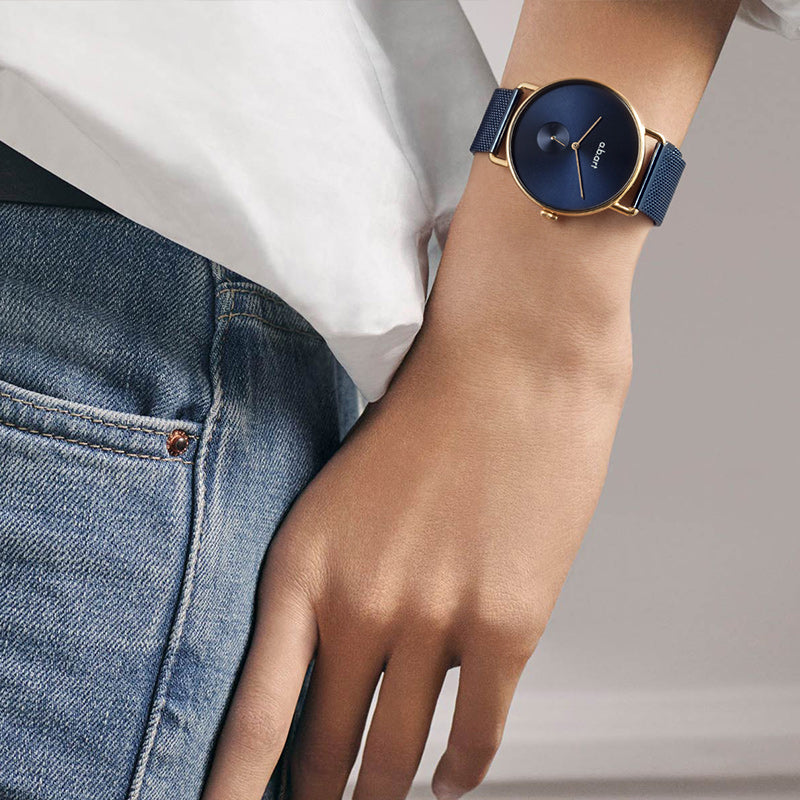 Minimalist Deep Blue Dial Watch, Blue Colour