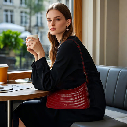 LUNE Red Crescent Handbag