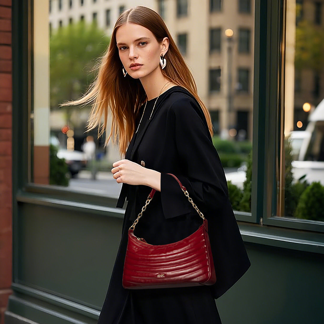 LUNE Red Crescent Handbag