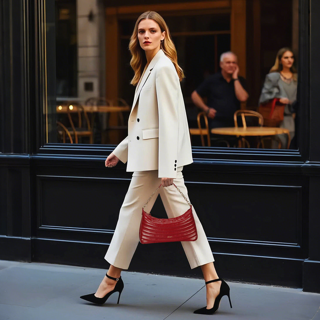 LUNE Red Crescent Handbag