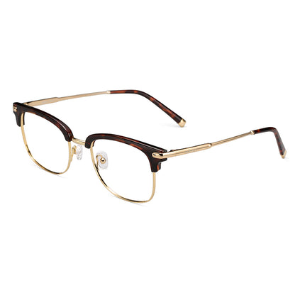 Retro metal half-rim glasses