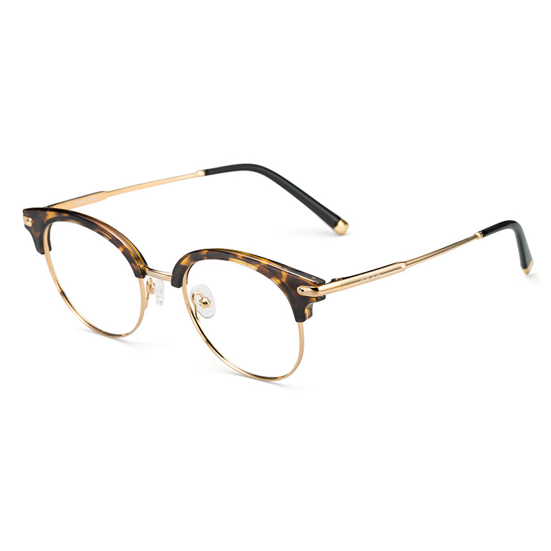 Retro metal half-rim glasses