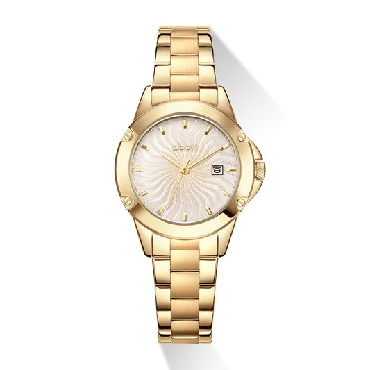 Sunray Gold Dial Watch, Gold Colour