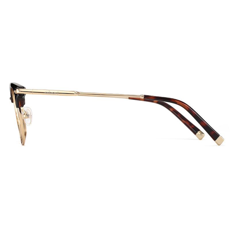 Retro metal half-rim glasses