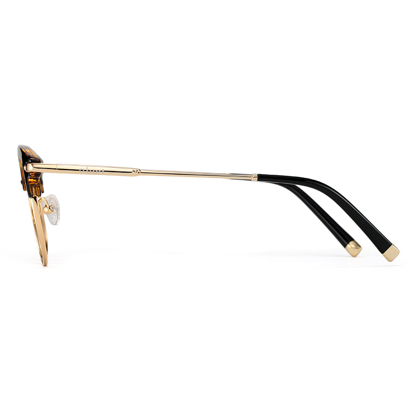 Retro metal half-rim glasses