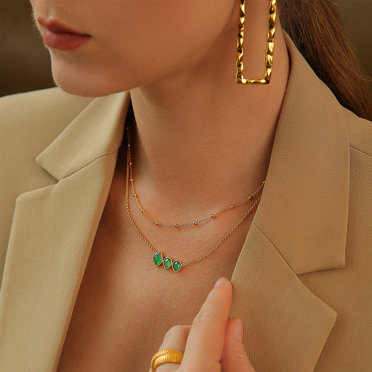 a.b.art green agate necklace for women 3