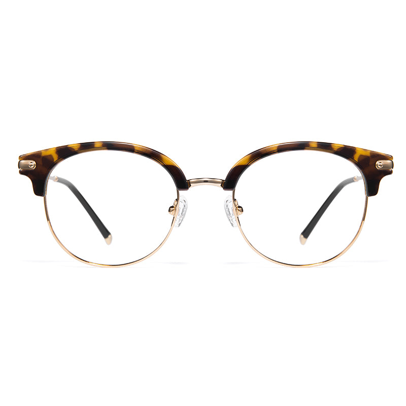 Retro metal half-rim glasses