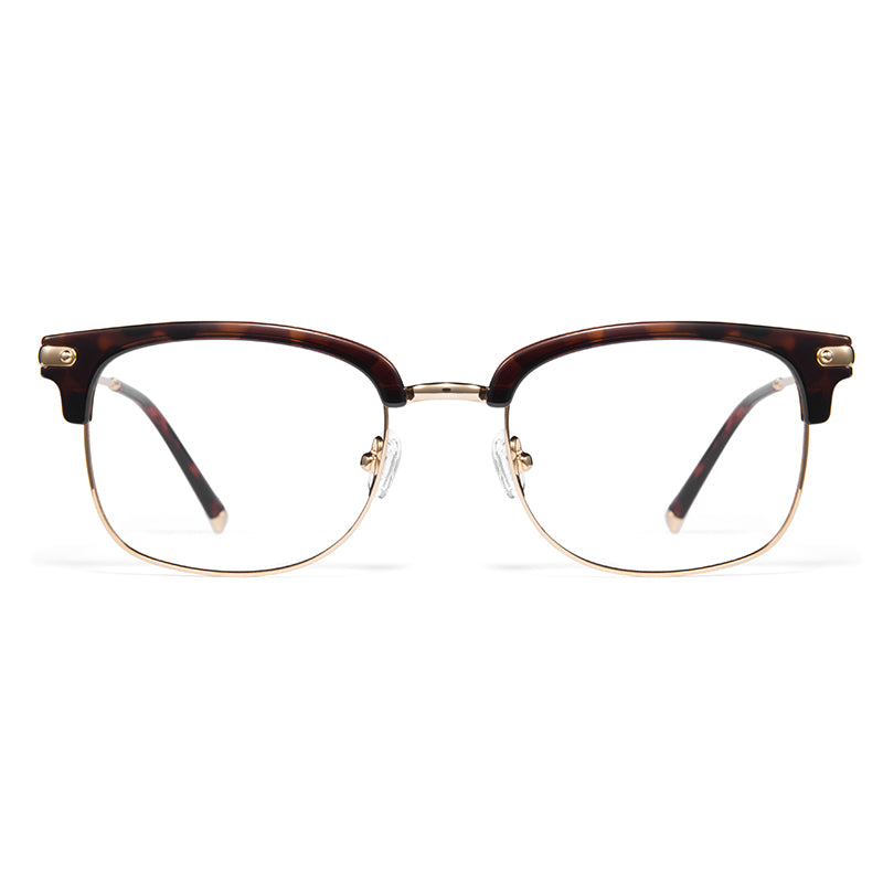 Retro metal half-rim glasses