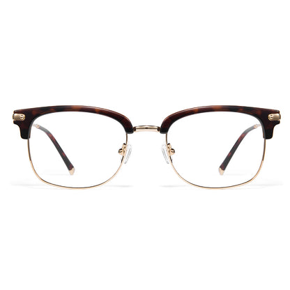 Retro metal half-rim glasses
