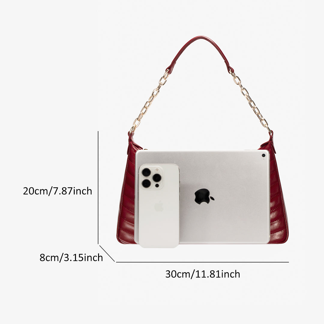 LUNE Red Crescent Handbag