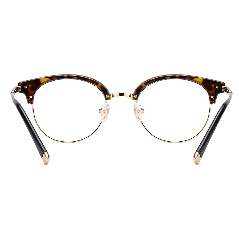 Retro metal half-rim glasses