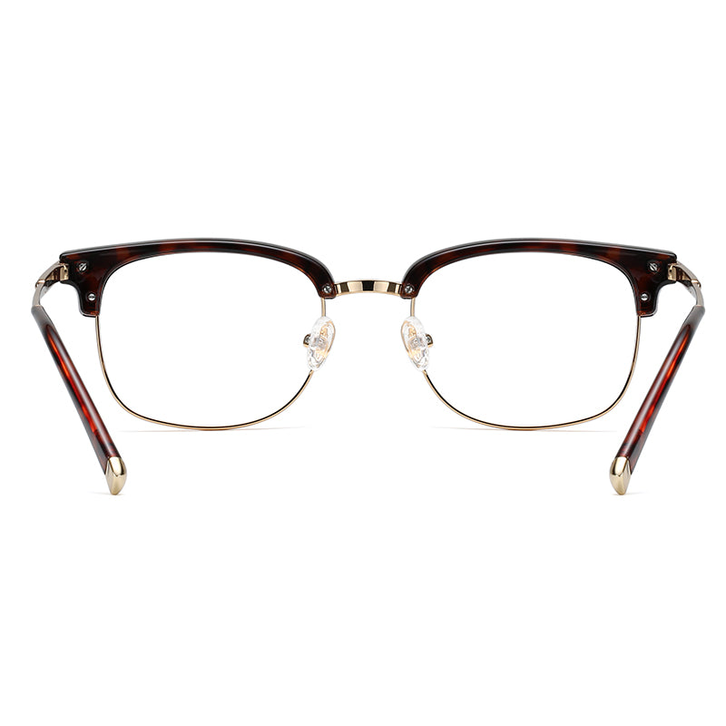 Retro metal half-rim glasses