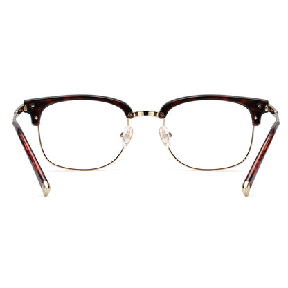 Retro metal half-rim glasses