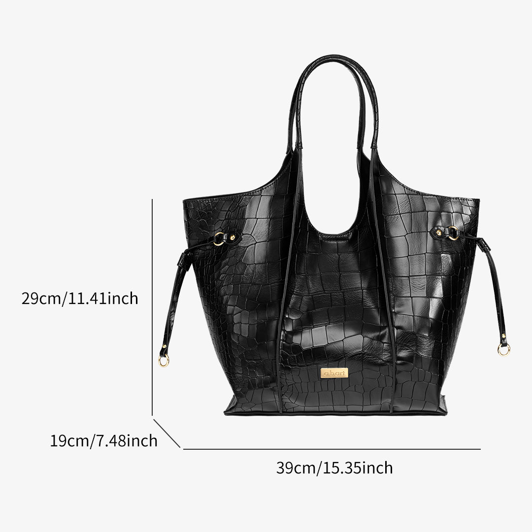 Regal Croco Black Tote Bag