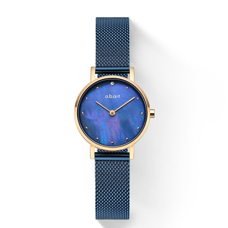 Elegant Aurora Blue Stainless Steel Women's Watch