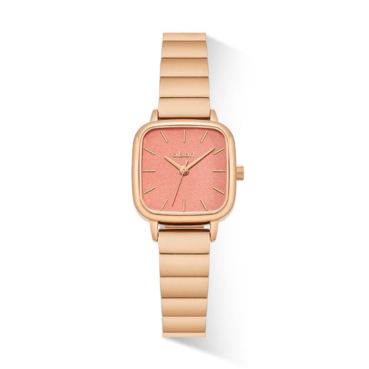 Pink Coral Dial Watch, Rose Gold Colour