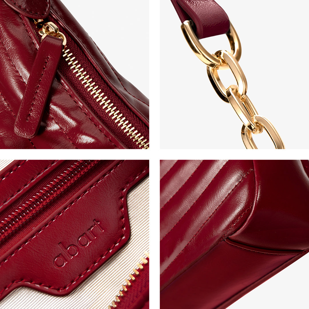 LUNE Red Crescent Handbag