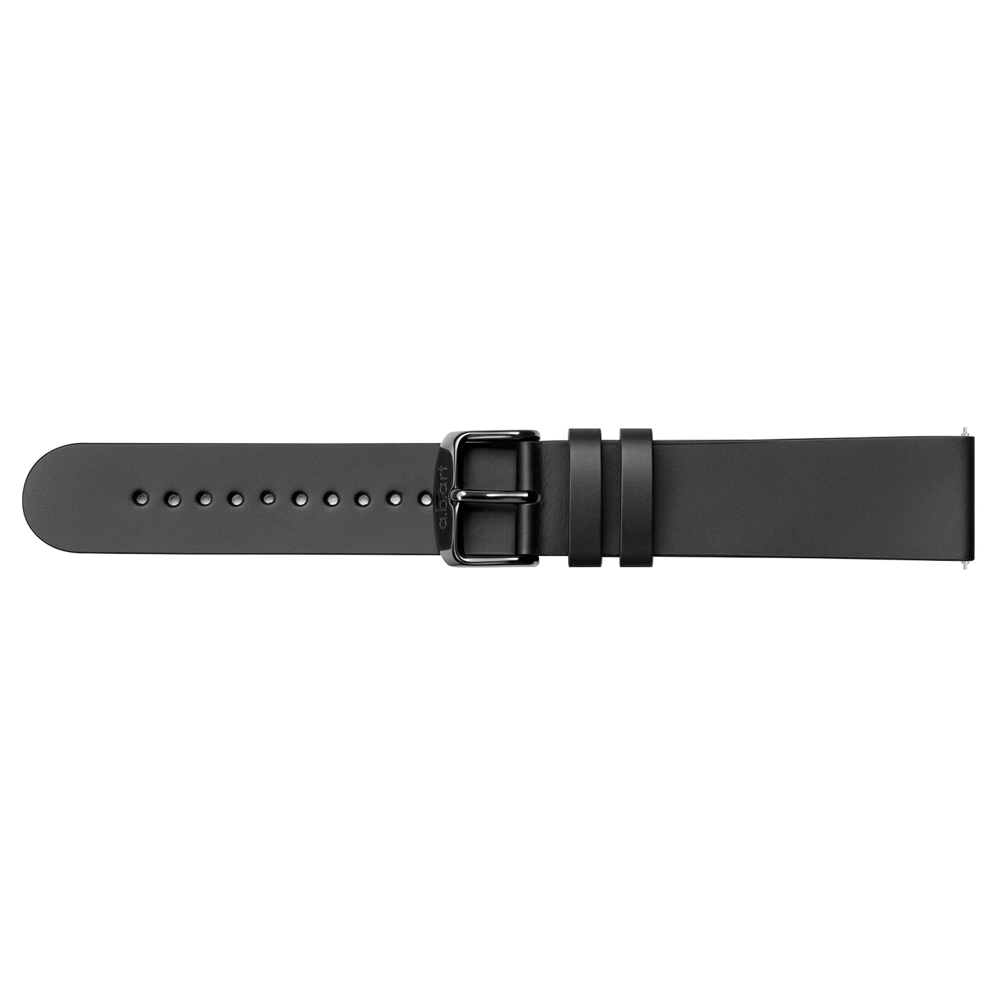 Strap 20 mm Leather Black, Black Buckle