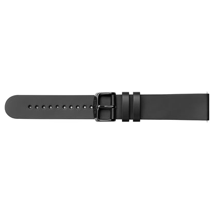 Strap 20 mm Leather Black, Black Buckle