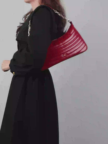 LUNE Red Crescent Handbag