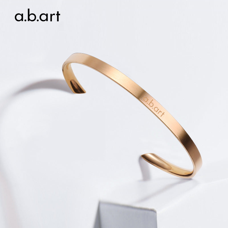 a.b.art Rose Gold Alphabet Cuff Bracelets