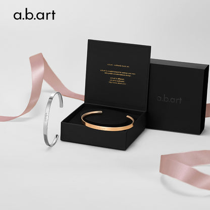 a.b.art Rose Gold Alphabet Cuff Bracelets
