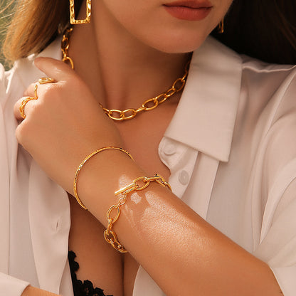 Open Gold Plated Bracelet