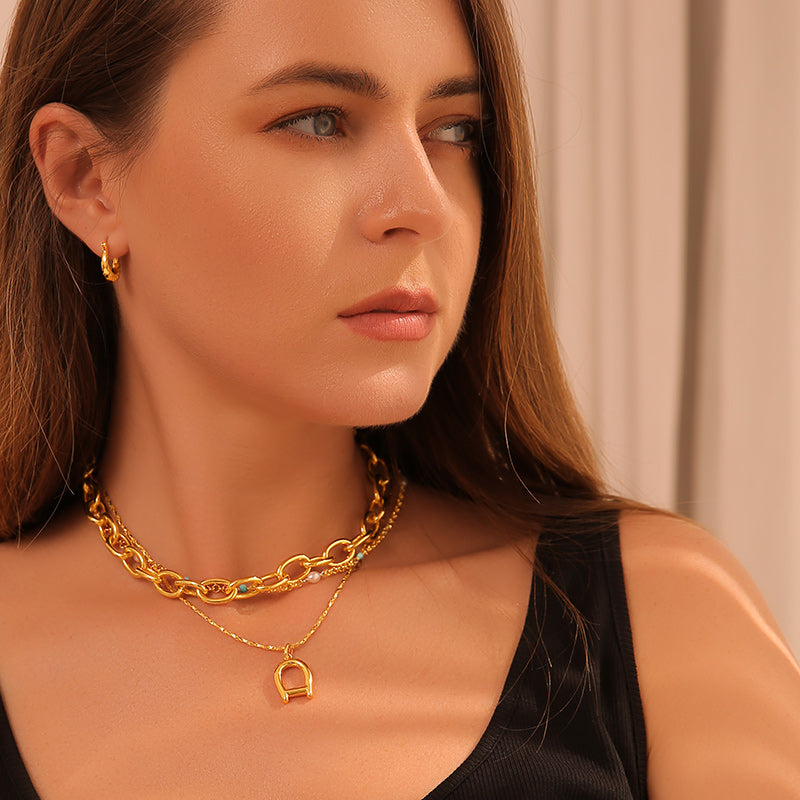 Chains Link Necklace Necklace Length 40 cm/15.8'