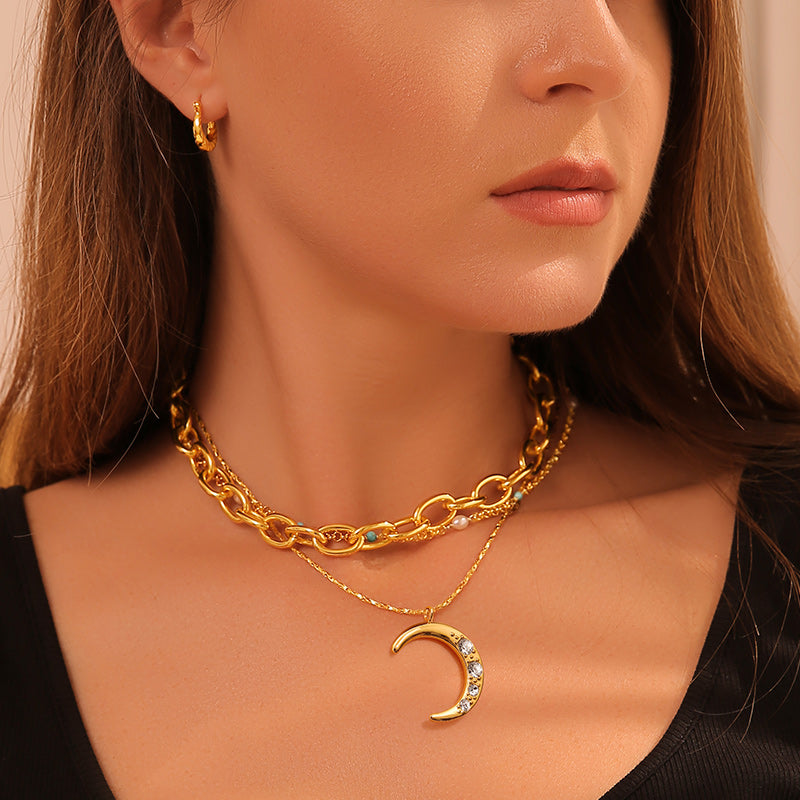 a.b.art Crescent Moon Starlight Pendant