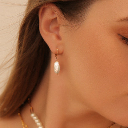 Big Pearl Drop Earrings