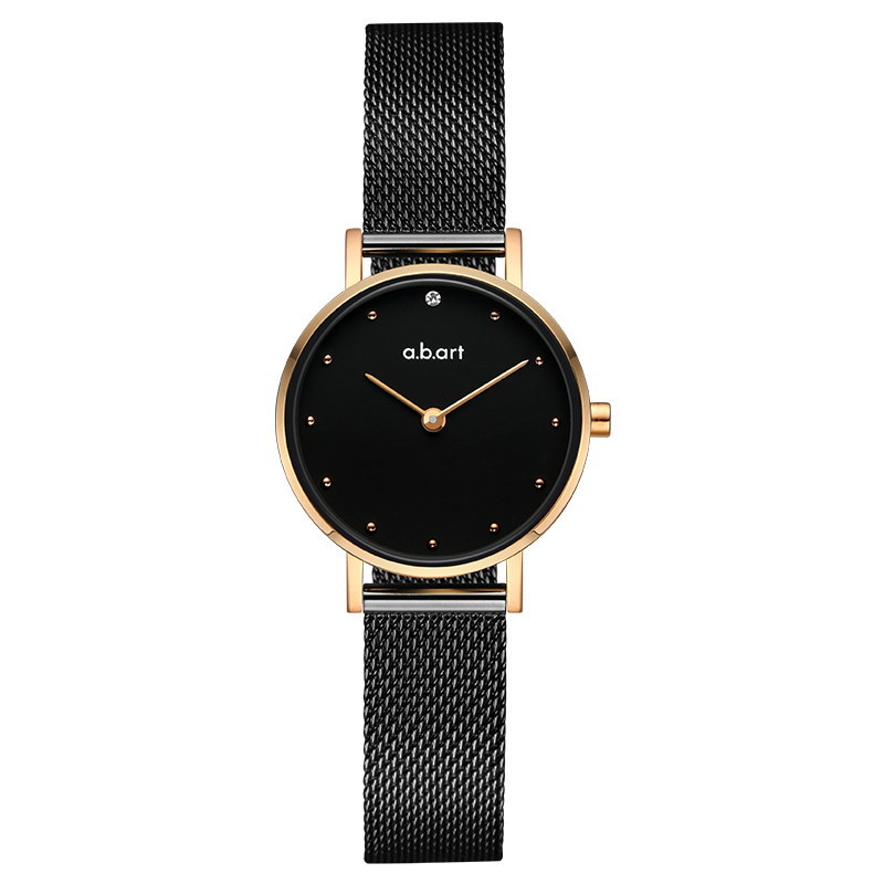 a.b.art FQ Series Black Leather Women's Watch